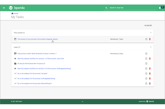 Tasks for Expired Process Versions