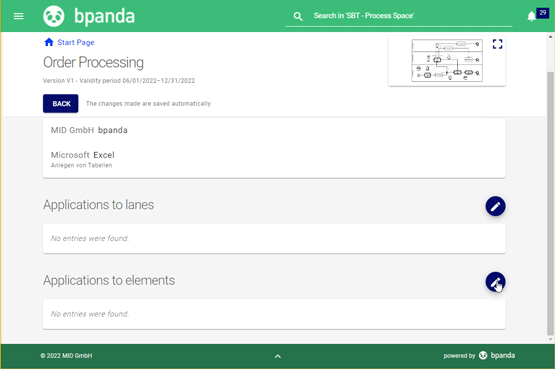 Applications at Process Element in Bpanda | MID GmbH