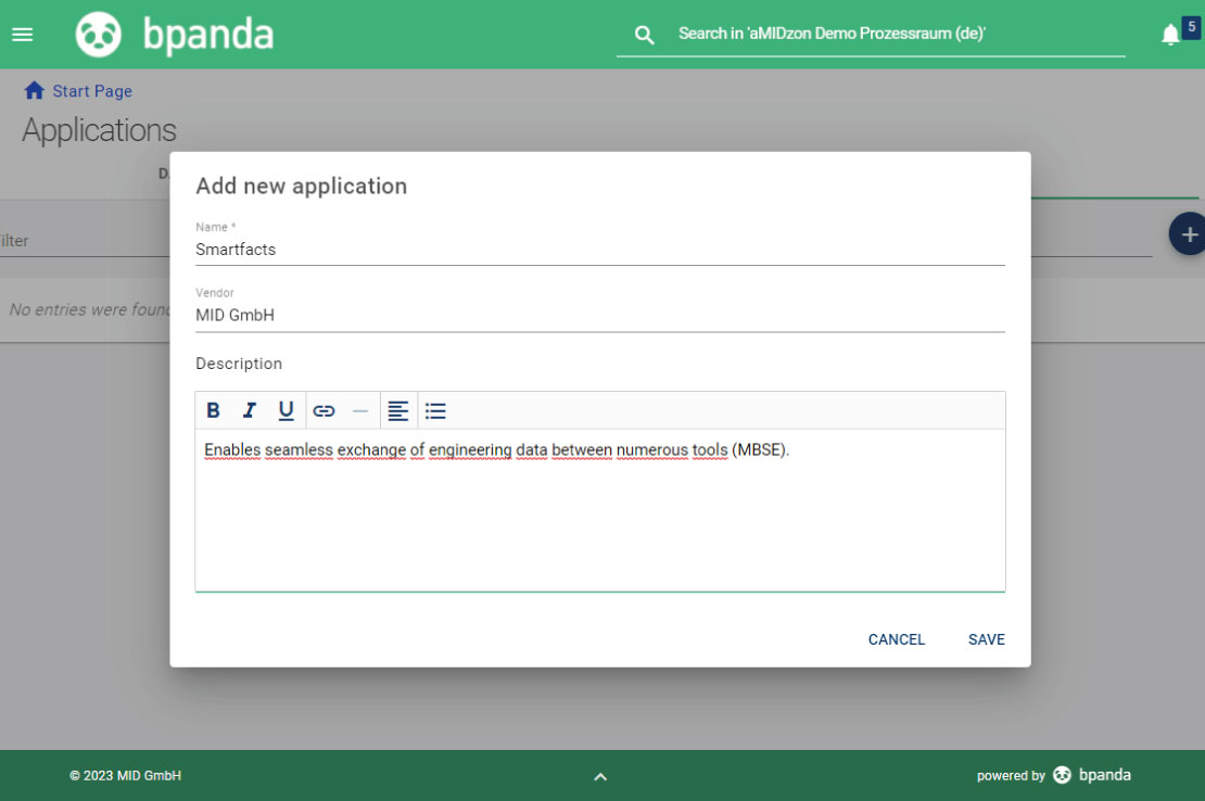 Bpanda: Be Aligned - Create Applications