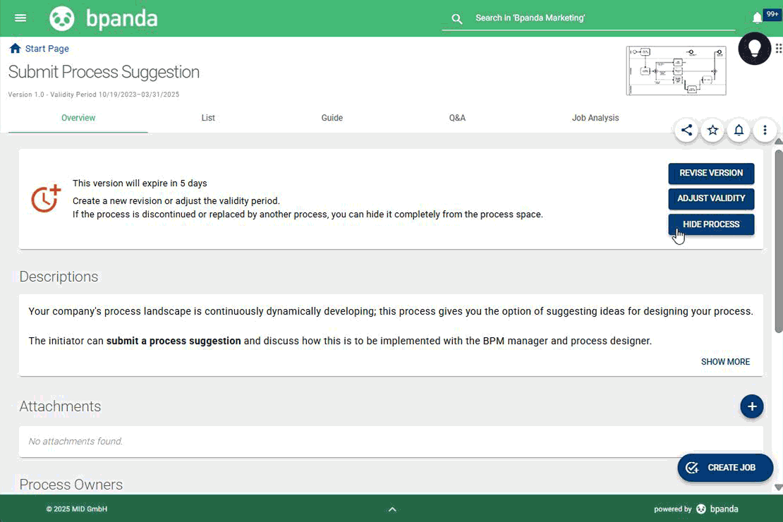 05-bpanda-release-märz-2025-Prozesse-ausblenden-EN Bpanda | Process Page: Show & Hide Processes