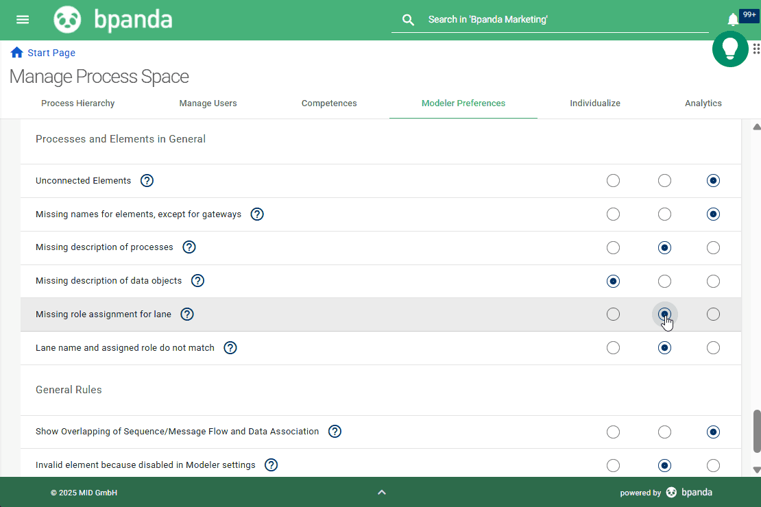 02-Bpanda-Release-Mai-2025-Validierungen-EN Bpanda Release Notes: Modeler Preferences: Explanations & Validations for Lanes