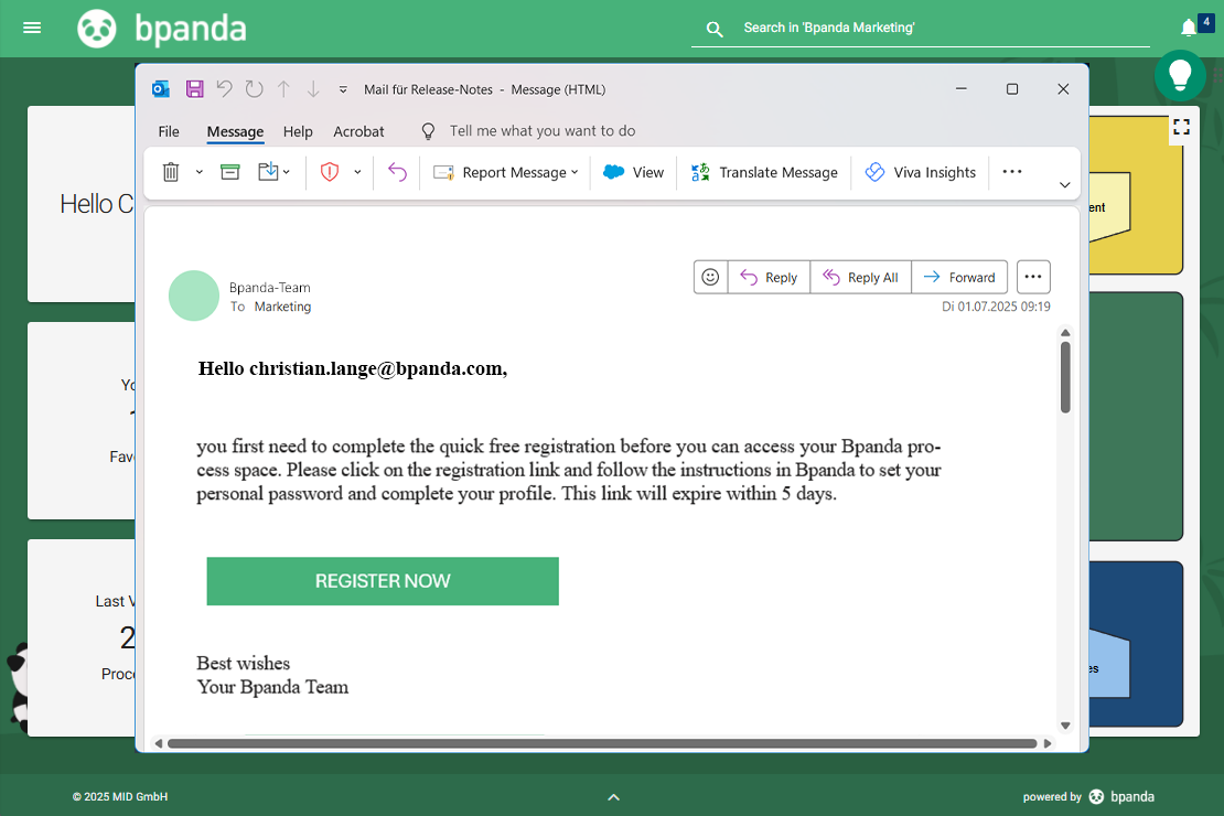 Bpanda Release June 2025 | Invitation & Registration: Invitation E-Mail Validity