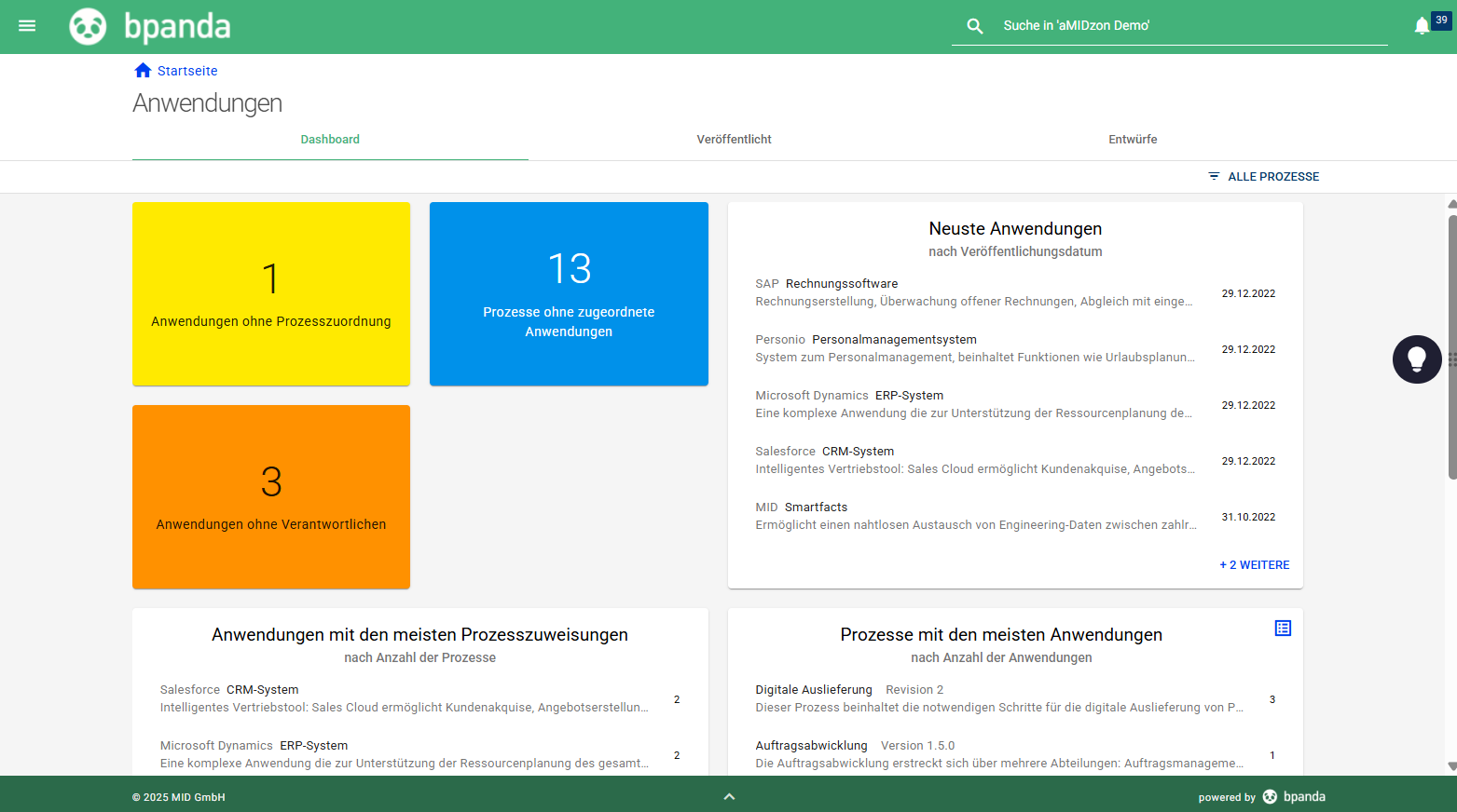 Bpanda | Abhängigkeiten erkennen und analysieren Bpanda zeigt Dir auf einen Blick, wie Prozesse, Rollen, IT-Systeme und Risiken miteinander verknüpft sind. So identifizierst Du kritische Abhängigkeiten frühzeitig und kannst gezielt gegensteuern.