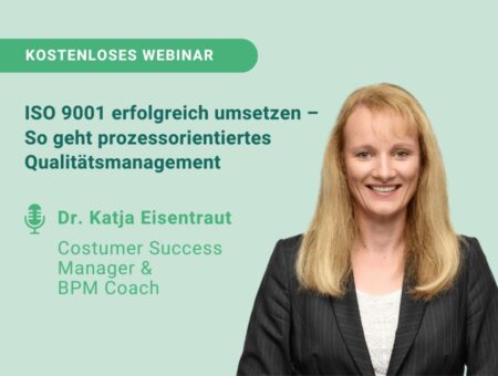 ISO Webinar Visual für QM Seite Webinar: ISO 9001 erfolgreich umsetzen – Prozessorientiertes Qualitätsmanagement mit Bpanda