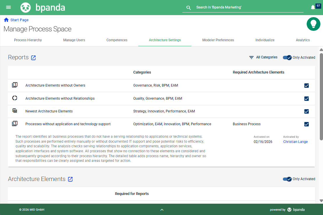 03-bpanda-release-february-2026-standard-reports Bpanda Release February 2026 | Architecture: Default Reports and Architecture Elements