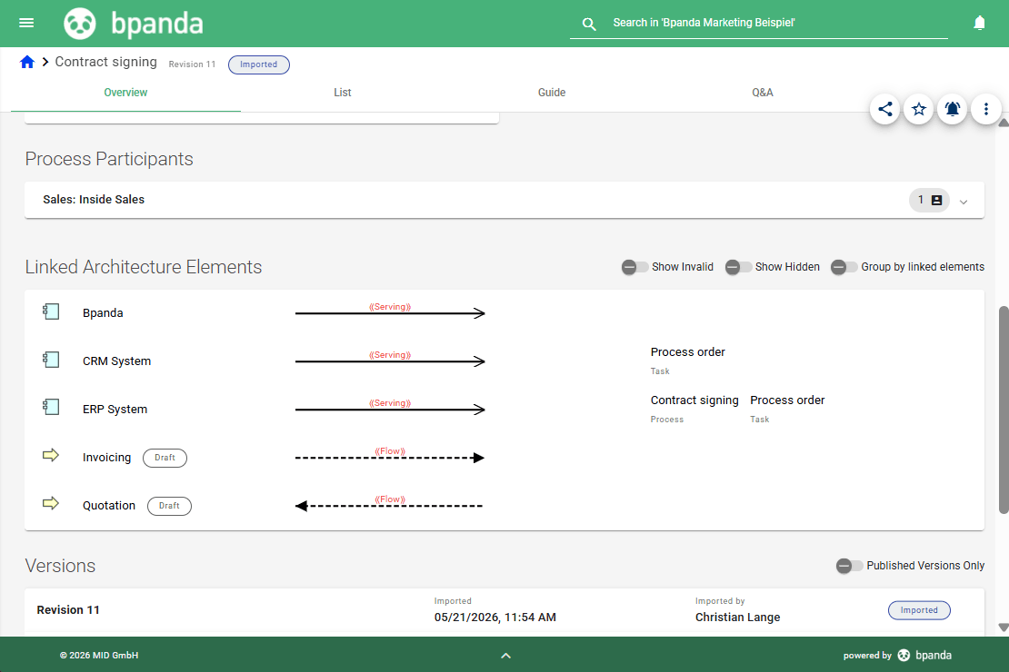 Bpanda Release May 2026 | Architecture & Processes: Displaying Relationships for Linked Elements
